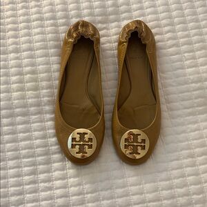 Tory Burch Brown Ballet Flats with Logo